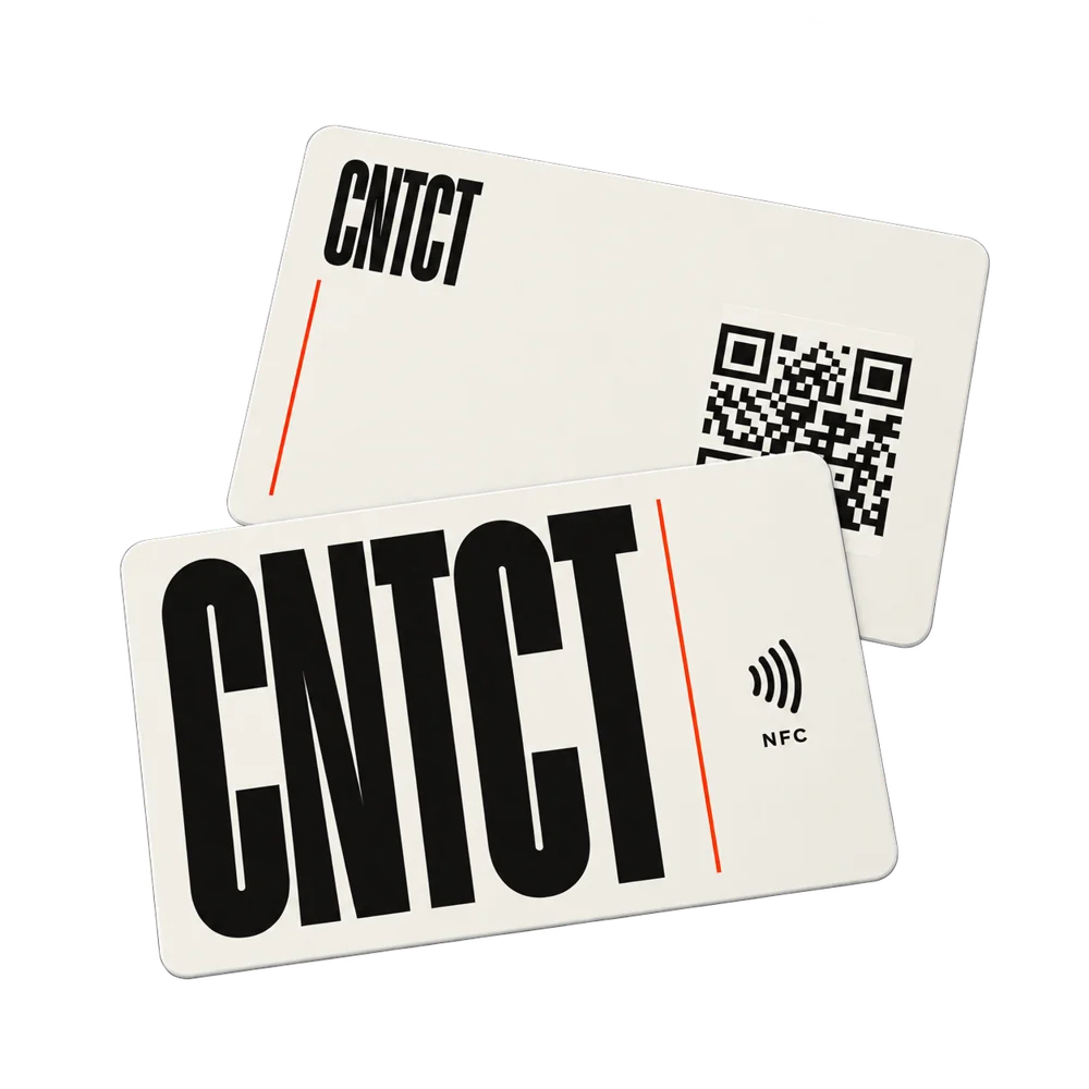 Две стороны NFC-визитки CNTCT Редакция без фона